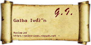 Galba Iván névjegykártya