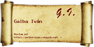 Galba Iván névjegykártya